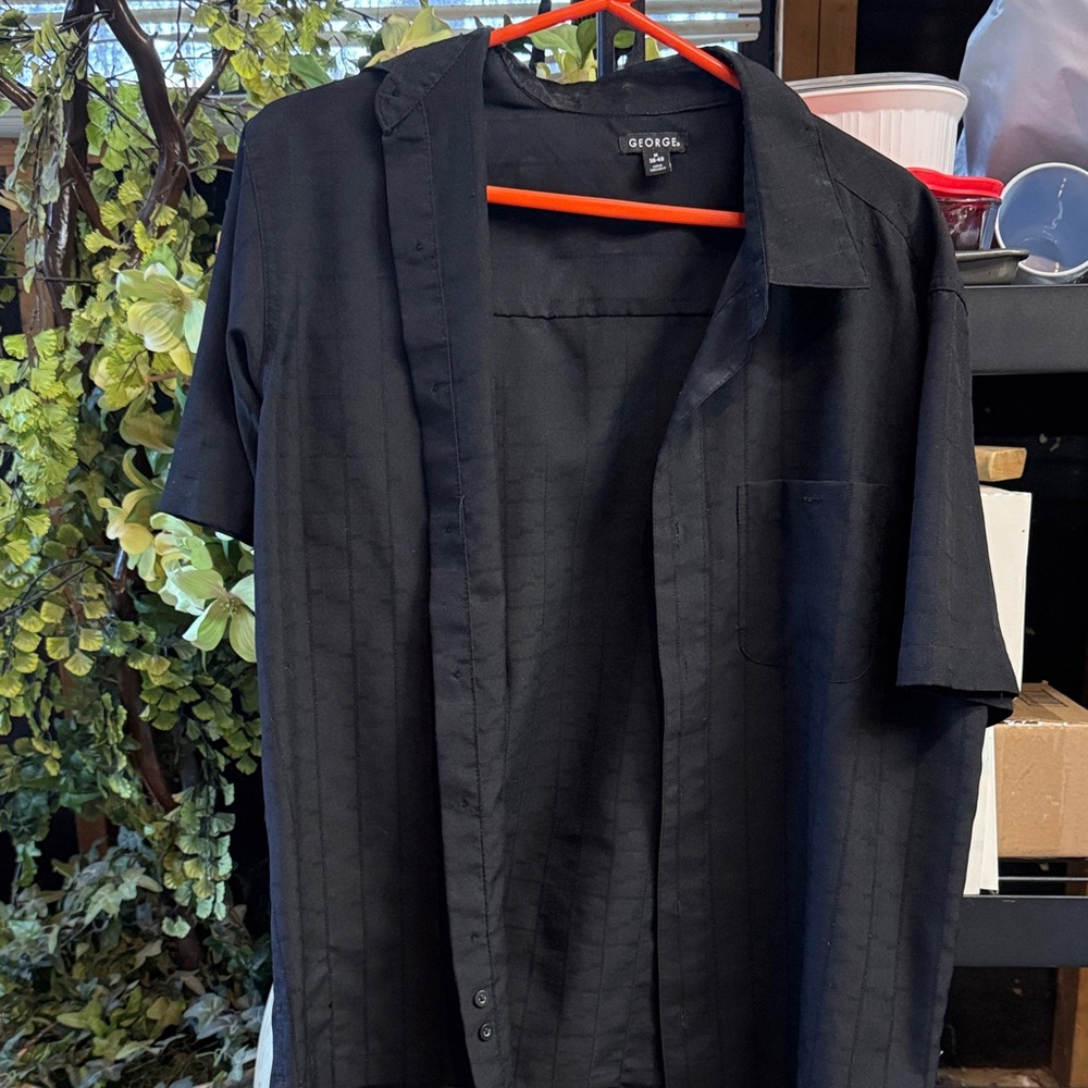 George Classic Black Button-Up Shirt